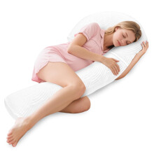 Swan Shaped Memory Foam Body Pillow for Adults, Ergonomic Full Body Support for Side Sleepers with Washable Cover 42 Inch