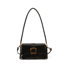 Trendy Retro Inspired PU Handbag Spacious Compartment-Black