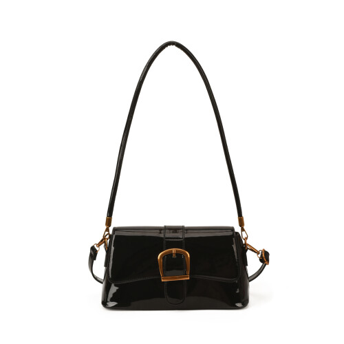 Trendy Retro Inspired PU Handbag Spacious Compartment-Black