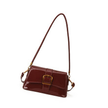 PU Leather Shoulder Bag Crossbody Bag Lightweight-Burgundy