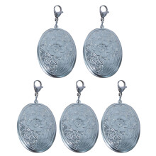 Lovely Stainless Steel Accessory Silver Tone Heart Pendant-oval