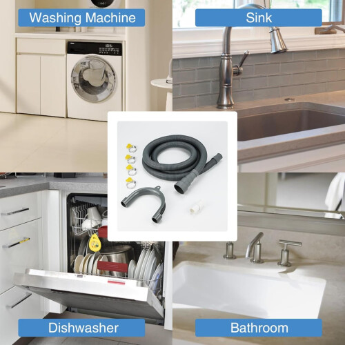 Universal Washing Machine Dishwasher Drain Waste Hose Bathroom 1