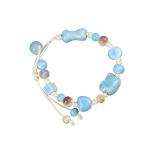 Handmade Tribal Design Ceramic Beads Bracelet Stretchy And-204