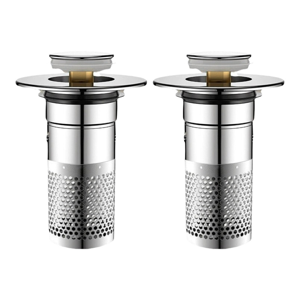 Upgraded Pop Up Drain Stopper With Clog Basket Filter, Universal Bathtub Sink Plug 1.3Â1.6 Inch 9330225239062
