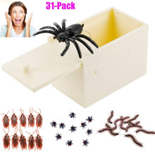 Funny Prank Toys 31 Piece Set – Lifelike Fake Insects Cockroach and Spider for Kids and Adults Jokes