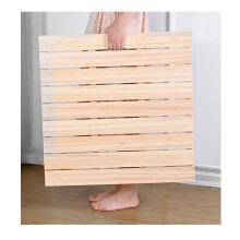 Wood Bath Mat NonSlip Solid Pine Shower Floor Mat Waterproof Wood Finish Easy Clean 65x65cm