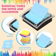 Pad   Sticky Notes with 2 Pack   Note Dispenser Note Holder Black Base Clear Top Self Stick Memo
