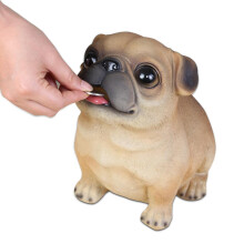 Cute Shar Pei Dog Piggy Bank, Durable Resin Coin Holder, Cute Animal Money Bank Gift for Kids