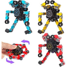 Luminous Transformable Fidget Spinner Set 3pcs Robot Chain Fingertip Stress Relief Toy for Kids and Adults