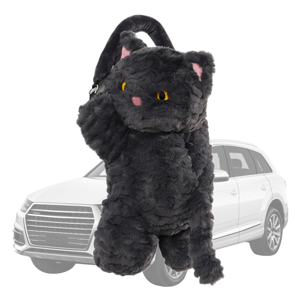 Car Tissue Box Plush Tissue Holder Cute Cat Design Soft Plush Comfort Hangable For Car Headrest 9073542914372