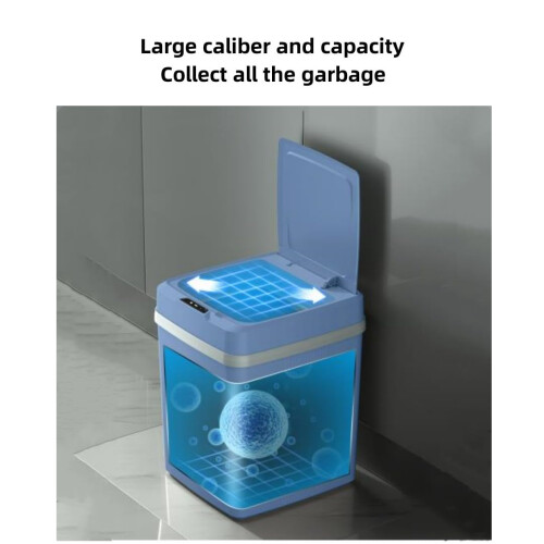12L Automatic Sensor Trash Can with Smart Motion Sensor, Quiet SoftClose Lid for Kitchen and Bathroom, Blue Battery Model 2