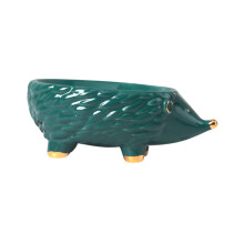 Ceramic Hedgehog Soap Dish with Drainage, Cute Animal Holder for Bathroom or Kitchen Sink