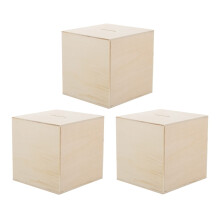 3pcs Unfinished Wooden Piggy Bank Set for Kids DIY Crafts, Paintable Wood Coin Bank Creative Gift