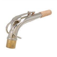 Silver Alto Saxophone Neck Replacement, Durable Brass Construction with Cork for Enhanced Tone Stability