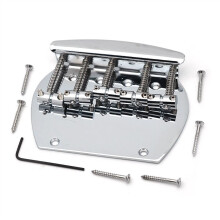 5 String Bass Bridge Chrome Heavy Duty Curved Design for Electric Bass Guitar Replacement Upgrade