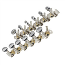 12 String Guitar Tuners Set Vintage Silver Folk Style Durable Steel Pegs Smooth Turning Precision