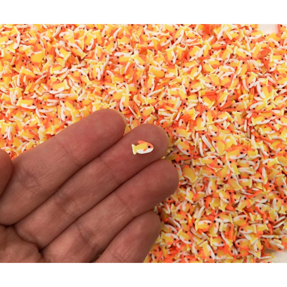 Gold Kawaii Fish Polymer Clay Slices For Nail Art And Crafts, Cute Mini Sprinkles Bag 15Â¯Grams