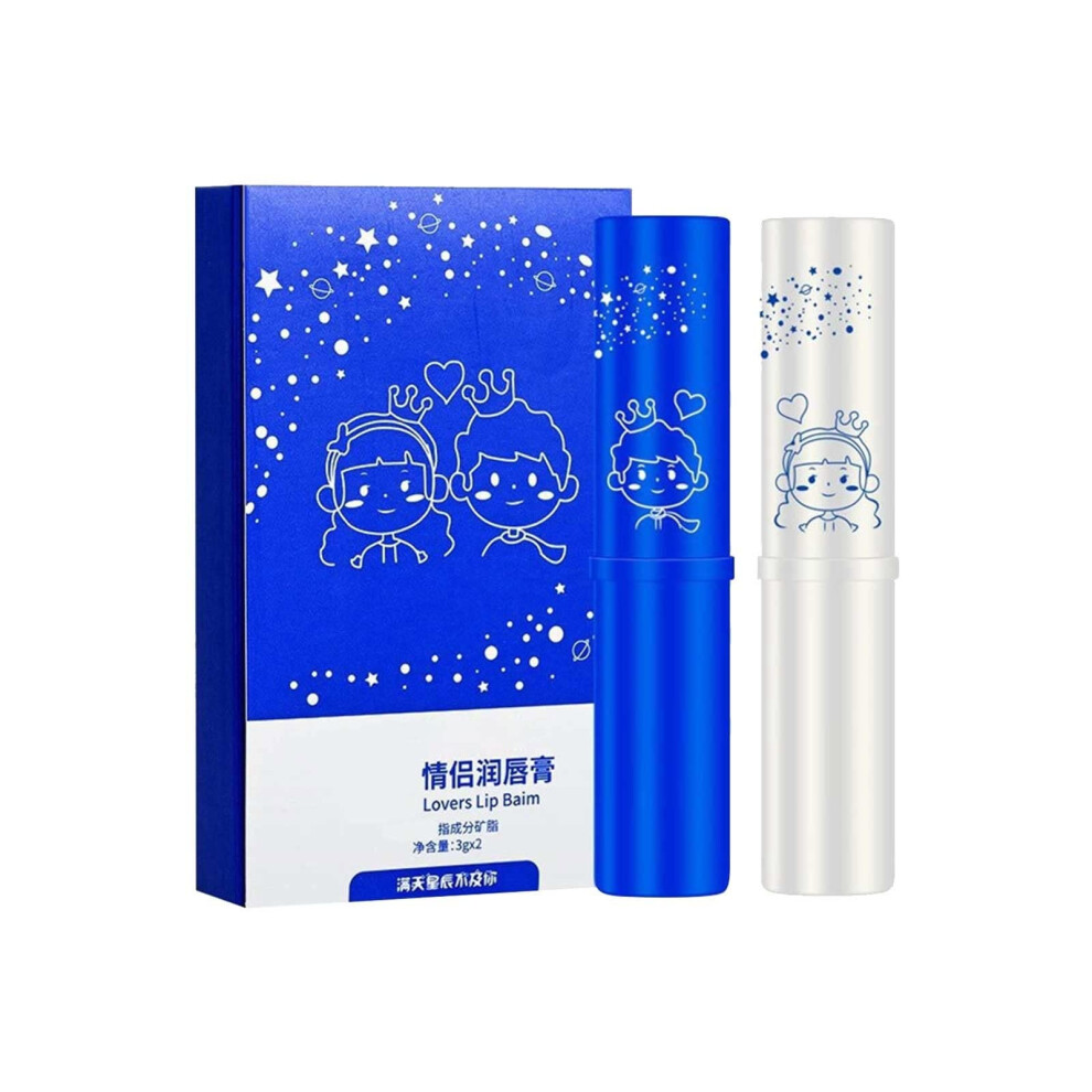Blue Lip Balm And Lip Plumper Gloss Gift Set, Deep Hydration Beeswax Chapsticks For Dry Chapped Lips