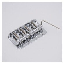 Chrome 4 String Electric Bass Bridge, Adjustable Saddle Height, Durable Alloy Construction for Precision Jazz Bass