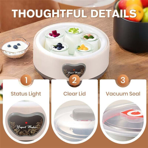 Yogurt Maker 36 Hour with Adjustable Temperature &  Control,MultiFunction Electric Yogurt Machine Eu Plug 1