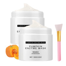 Pumpkin Enzyme Face Mask 2pcs with Vitamins and Minerals, Exfoliating Facial Mask for Glowing Skin