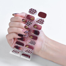 Waterproof Semi Cured Gel Nail Stickers JK296 with UV Protection and Durable Salon Glossy Finish