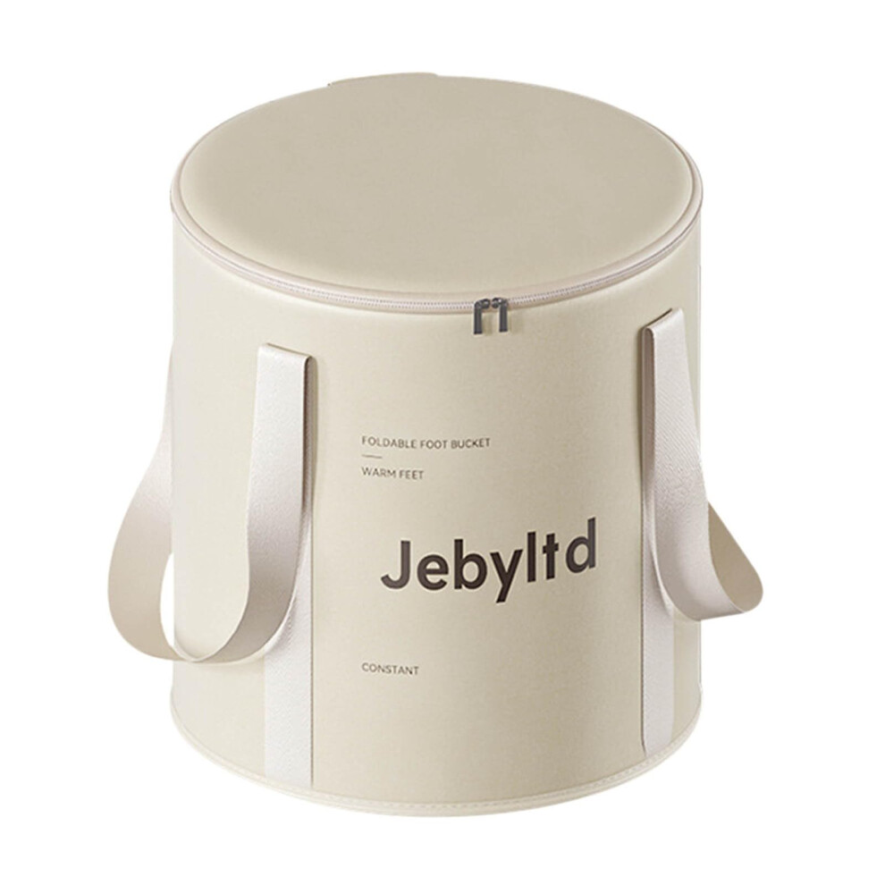 Beige Collapsible Foot Bath Basin For Soaking Feet, Portable Foldable Foot Soak Tub With Handle, Leakproof And Heatresistant For Home Travel Spa,