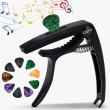 Guitar Capo with Pick Holder, Durable Alloy Quick Change Capo for Acoustic and Electric Guitar