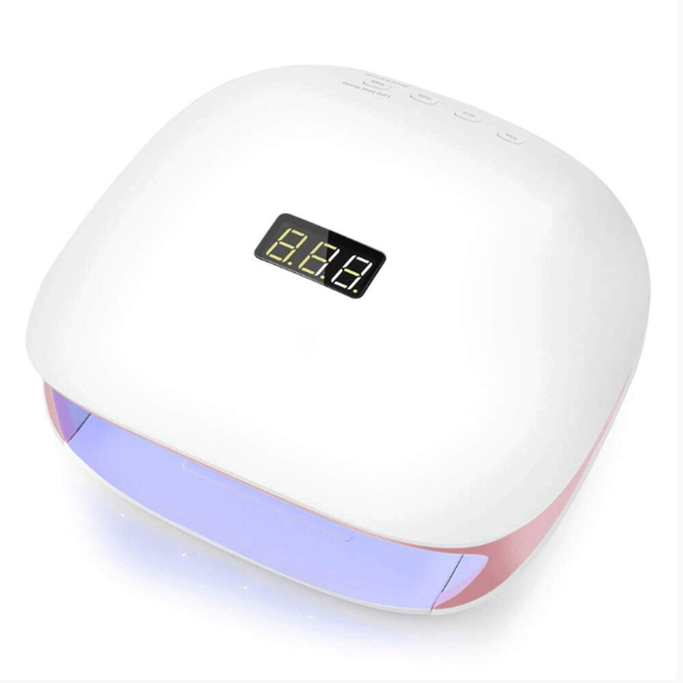 48W UV LED Nail Lamp with Timer, Dual Wavelength Curing Gel Nail Dryer for Home and Salon Use
