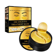 24K Gold Under Eye Mask 60 Pcs for Dark Circles and Puffiness, Collagen Eye Patches with Hyaluronic Acid Hydrating Wrinkle Treatment
