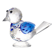 Exquisites Detailed Handcrafted Crystal Bird Figurine-Deep Blue