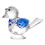 Exquisites Detailed Handcrafted Crystal Bird Figurine-Deep Blue 1
