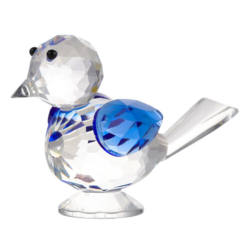 Exquisites Detailed Handcrafted Crystal Bird Figurine-Deep Blue