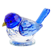 Crystal Bird Figurine Animal Statue Ornament-Big fat blue bird
