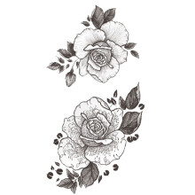 3D Realistic Temporary Tattoo Sticker Waterproof Black Flower Half Sleeve for Body Art and Scar Coverage