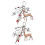 Deer Shaped Flocking Beaded Key Chain Flower Charm Keyring-A 2