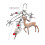 Deer Shaped Flocking Beaded Key Chain Flower Charm Keyring-A 4