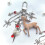 Deer Shaped Flocking Beaded Key Chain Flower Charm Keyring-A 6