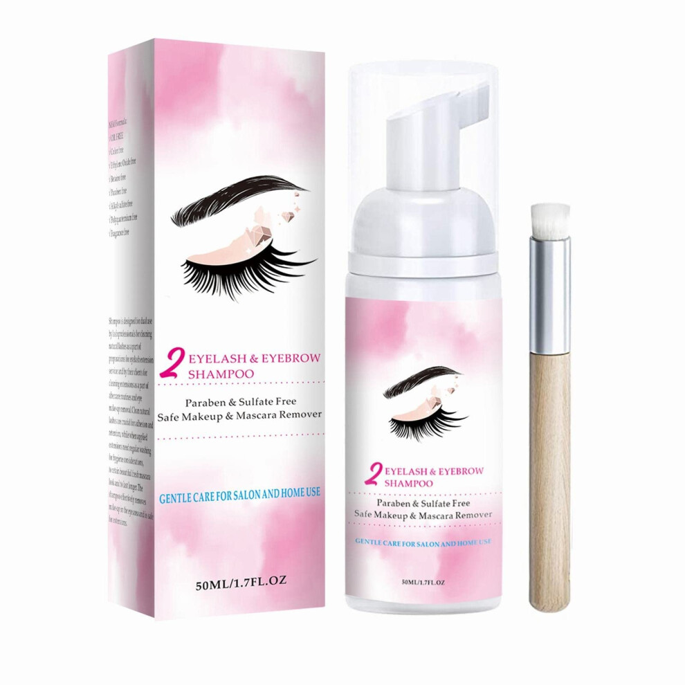 Gentle Eyelash Shampoo Lash Cleanser for Eyelash Extensions Non Irritating Deep Foaming Cleaner 50ml