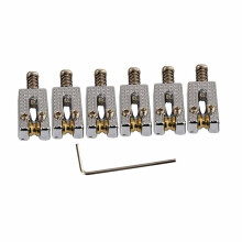 6 Guitar Roller Bridge Saddles for Strat Tele Electric Guitar, Smooth String Movement, Durable Metal Build