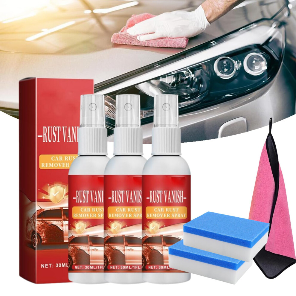 Car Rust Remover Spray 3Pcs Fast Rust Removal Longlasting Protection Metal Surface Cleaner 9073542916673