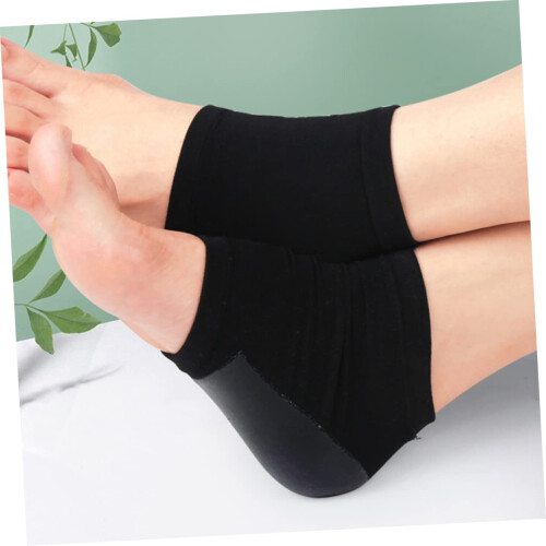 2 Pairs Heel Protector Socks for Cracked Heels Moisture Lock Design Reusable Breathable Heel Support 2