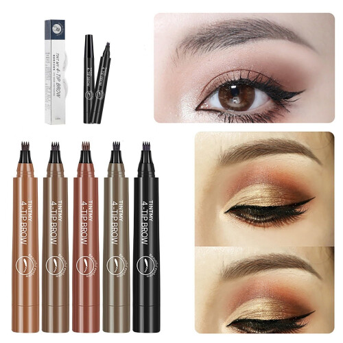 Micro Tip Eyebrow Pen Long Lasting Waterproof Eyebrow Pencil Smudge Proof Precision Makeup 5ML 1