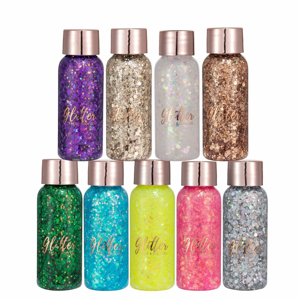 Eyeshadow Palette Set with Brush, Long Lasting Glitter Eyeshadow Gel for Smooth Blend and AllâinâOne Eye Kit