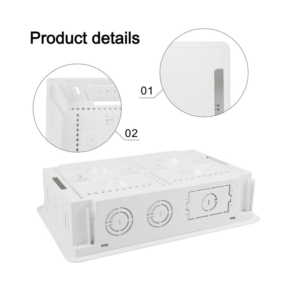 9 Inch Wall Tv Media Box Recessed Outlet Kit, With In Wall Network Enclosure For Cable Management 6032252782001