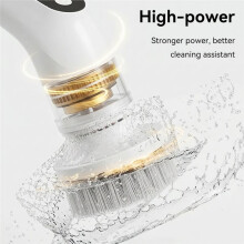 Electric Scrubber Cordless Cleaning Brush with 8 Replaceable Brush Heads 2 Extension Handle for Bathtub Kitchen