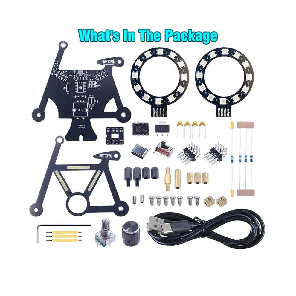 Diy Bike Soldering Project Bicycle Electronic Suite With Smd Rgb Led Lights Knob Control For Stem Education Toys Gift 4714021354764