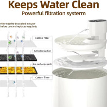 2.3L Automatic Ceramic Cat Water Fountain Wireless Pet Water Dispenser with Temperature & Water Level Display Pets Bowl
