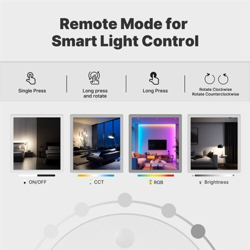Tuya Zigbee  Scene  Rotary Button Wireless Remote Control Light RGB Dimmable Adjustable 5 Actions Scenarios 2