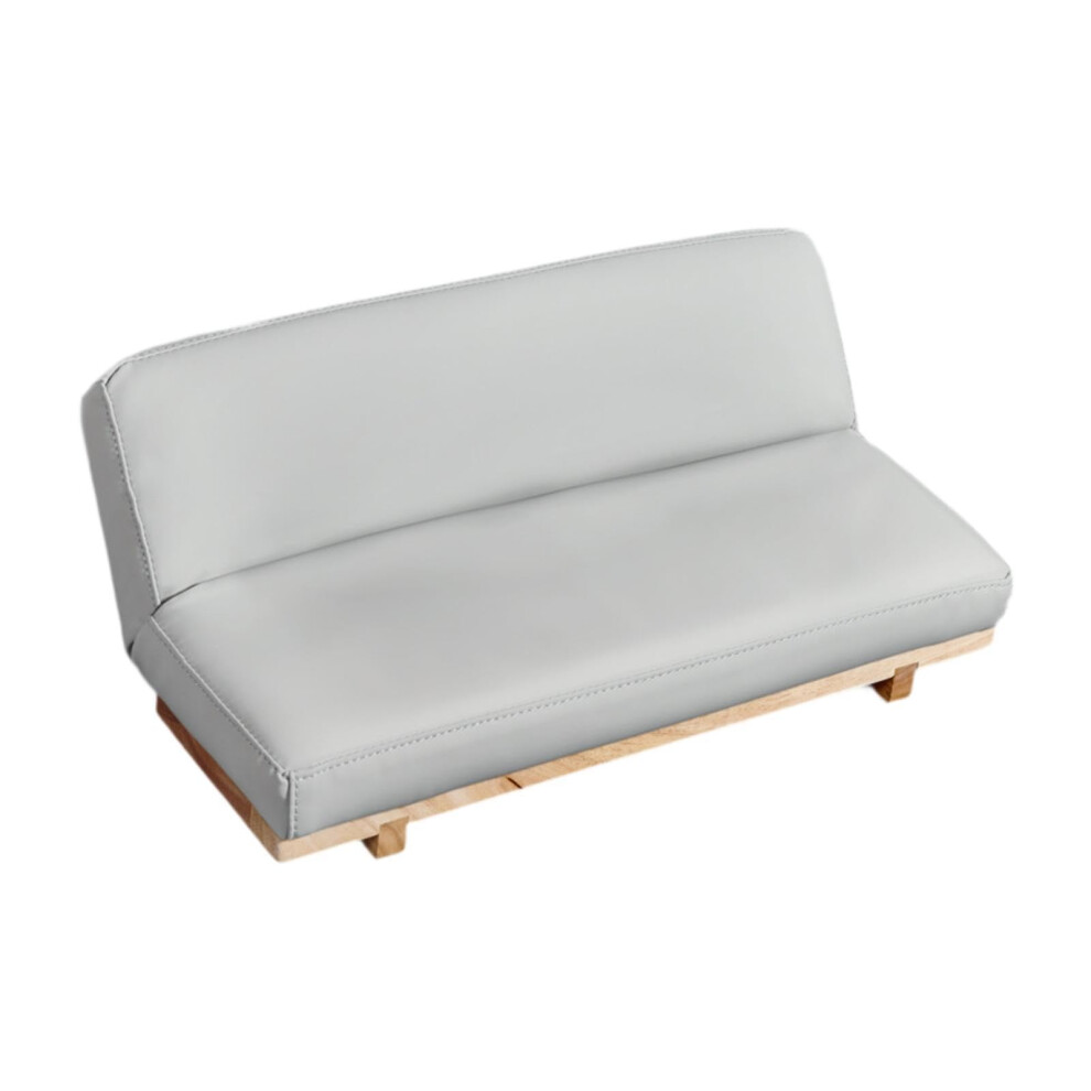 Manicure Hand Rest with Wood Base, Comfortable PU Leather Nail Art Arm Cushion Grey